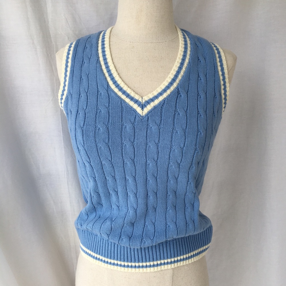 John Galt Blue & White Sweater Vest NWT